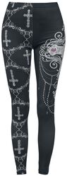Gothicana X Anne Stokes - Black Leggings with Prints, Gothicana by EMP, Leggings
