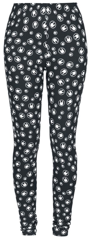 Black Leggings with Rockhand All-over Print