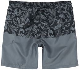 Ornament Print Swim Shorts, Black Premium by EMP, Swim Shorts