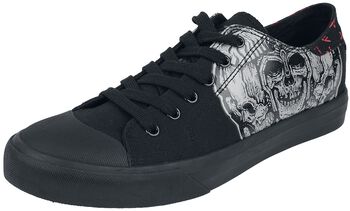 Sneakers with Skull and Runes Print