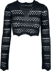 Ladies’ cropped crochet knit jumper, Urban Classics, Sweatshirt
