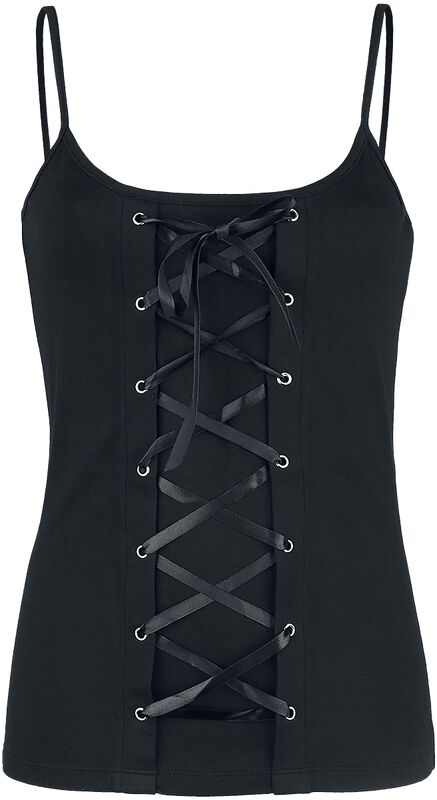 Black Top with Lacing and Thin Straps