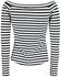 Houdini Black And White Striped Cosy Boatneck Top
