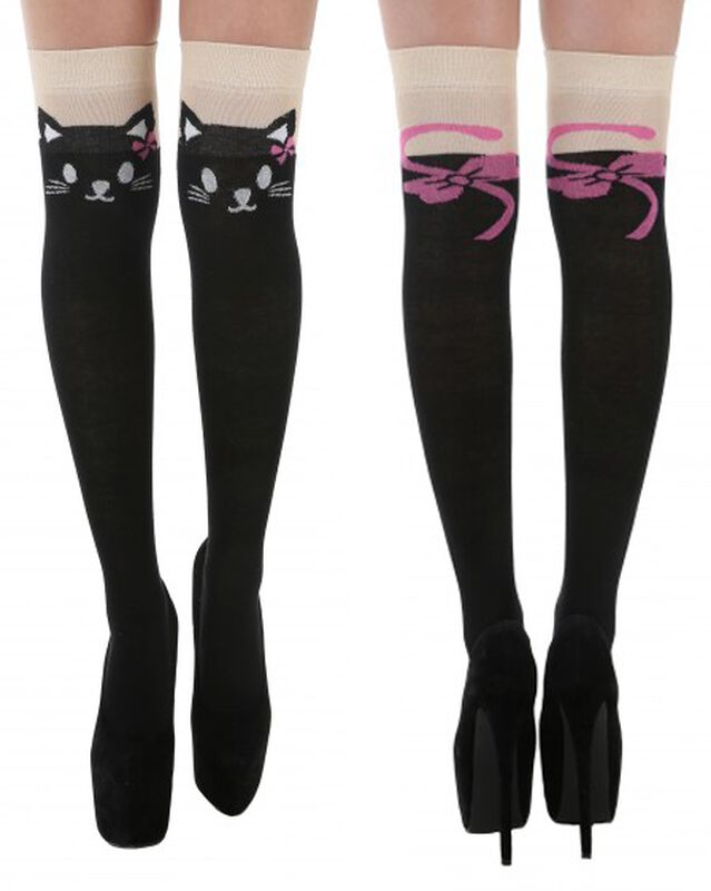 Cat Over The Knee Socks with Tail