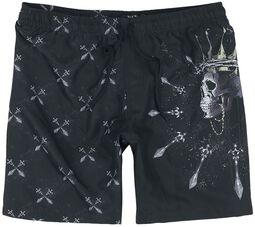 swim shorts with skull king and sword, Rock Rebel by EMP, Swim Shorts