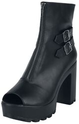 Peep-toe ankle boot with zip, Black Premium by EMP, Boots