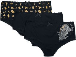 Gothicana X The Crow set of three pairs of underwear, Gothicana by EMP, Panty Set
