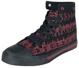 Red/Black Batik-Look Sneakers, RED by EMP, Sneakers High