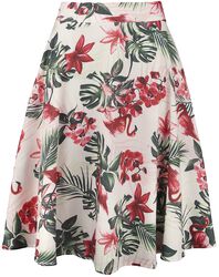 Tropical Print Flare Skirt