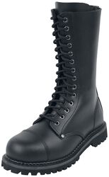 Black 14 Hole Lace-Up Boots, Black Premium by EMP, Boot