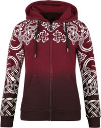 Hoodie jacket with Celtic decorations, Black Premium by EMP, Hooded zip