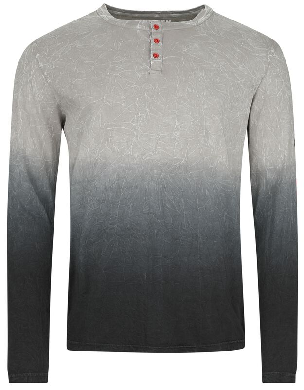 Grey dip-dye long-sleeved top