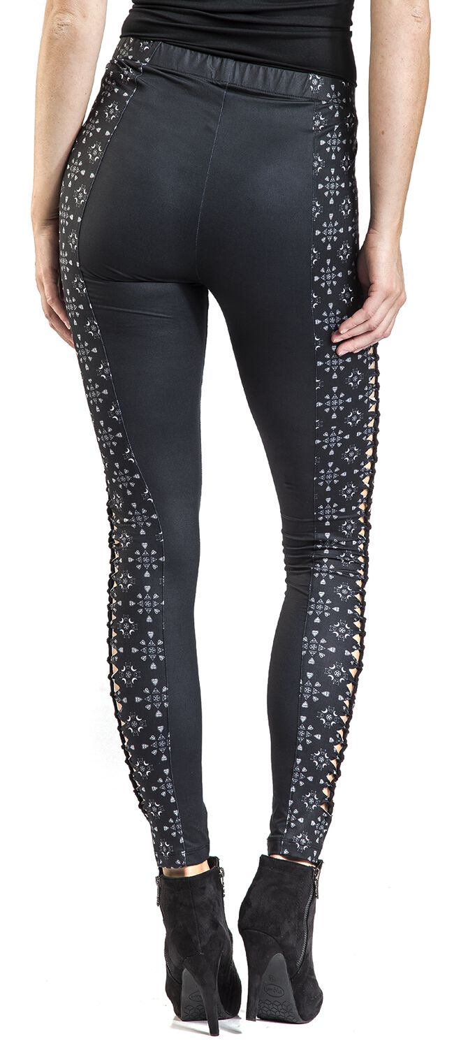 Gothicana by EMP Take Comfort Women Leggings black mit Spitze Cut-Outs