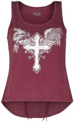 Top with fringes and winged cross, Rock Rebel by EMP, Top