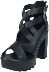 High heels with straps, Black Premium by EMP, High Heel