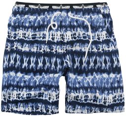 Blue/White Swimshorts in Batik Look