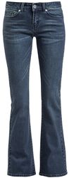 Grace - Dark blue jeans with flare, Black Premium by EMP, Jeans