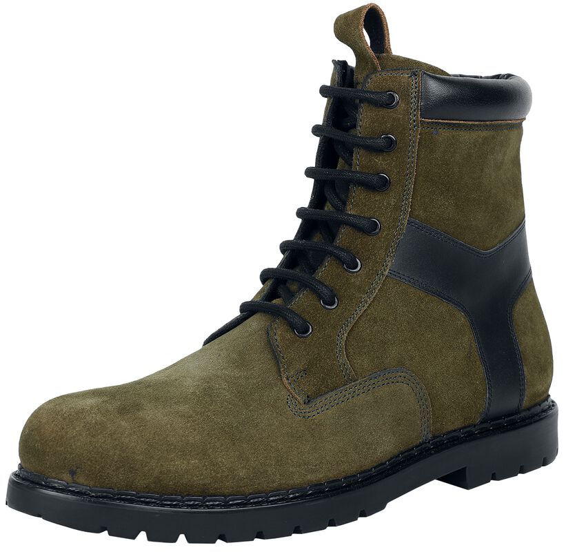 Olive-coloured boots