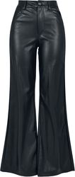 Ladies Faux Leather Wide Leg Trousers
