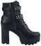 Black Low Boots with Lacing, Straps and Studs