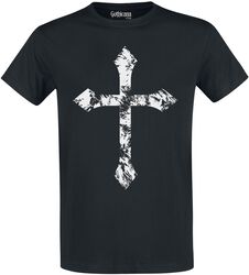 Black T-shirt with Crew Neckline and Print