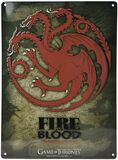 House Targaryen - Fire And Blood, Game of Thrones, Sheet Metal Signs