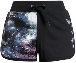 Fabric Shorts with Galaxy and Butterfly Print