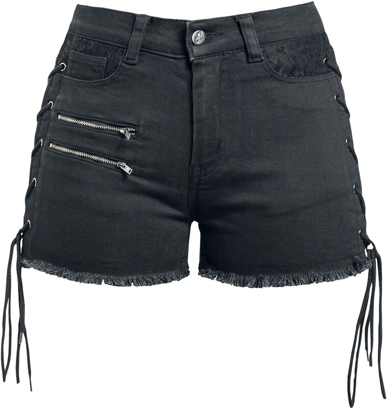 Black shorts with laces