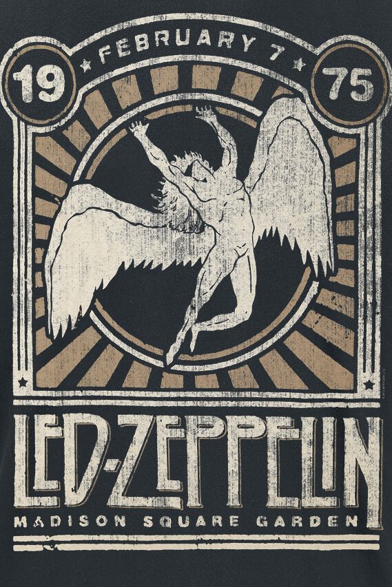 Maglietta Led Zeppelin Uomo – Concerto Madison Square Garden 1975, Colore Nero, Cotone, Vestibilità Regolare - 3