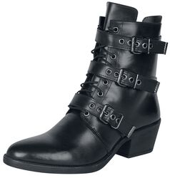 Black lace-up boots with buckles, Rock Rebel by EMP, Laced Boots