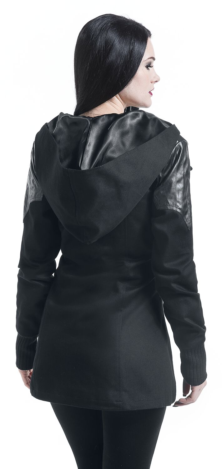 Leren blouson met opstaande omgeslagen kraag - Jassen & mantels