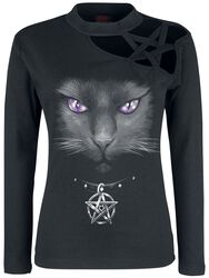 Black Cat, Spiral, Long-sleeve Shirt