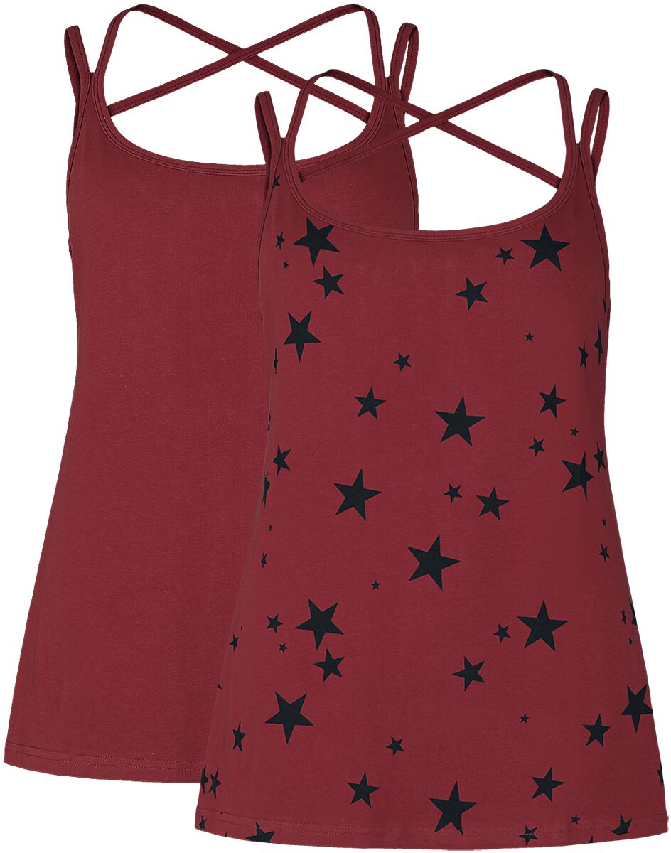 Double pack of ladies’ tops with stars RED by EMP Top EMP
