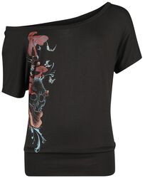 T-shirt with mushrooms, skull and butterflies, Full Volume by EMP, T-Shirt