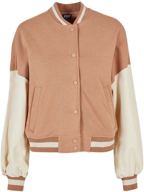 Ladies’ oversized two-tone college Terry jacket