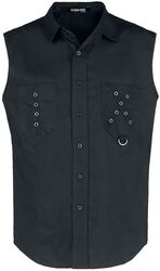 Sleeveless shirt with hole studs, Gothicana by EMP, Short-sleeved Shirt