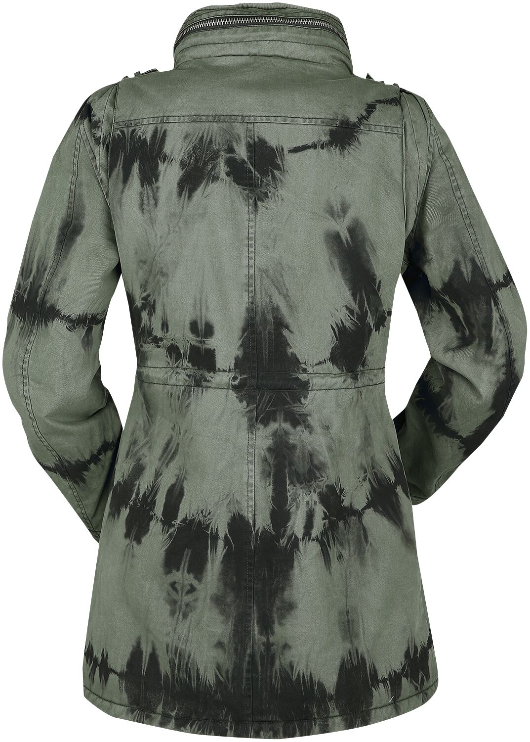 Green Winter Jacket with Batik Wash Rock Rebel by EMP Winter Jacket EMP