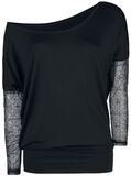 Spiderweb Ladies Tee, Gothicana by EMP, Long-sleeve Shirt