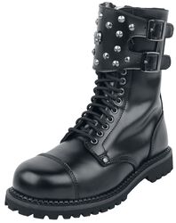 Black Boots with Studded Buckles, Gothicana by EMP, Boot