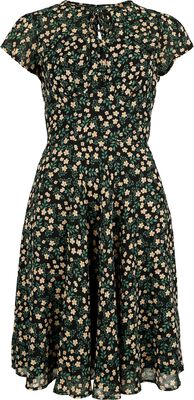 Floral Flutter Sleeve Flare Dress | Voodoo Vixen Midi Dress | EMP Floral Flutter Sleeve Flare Dress | Voodoo Vixen Midi Dress | EMP