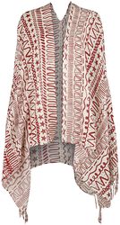 Sport and Yoga - Poncho in Burgundy/White with Allover Print