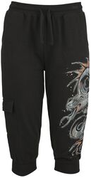 Leisurewear shorts with large dragon print, Black Premium by EMP, Shorts