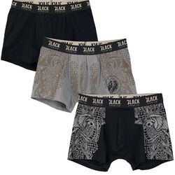 Black/Grey Boxershorts Set with Celtic-Style Prints