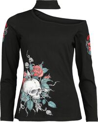 Longsleeve with Skull and Roses Print, Rock Rebel by EMP, Long-sleeve Shirt