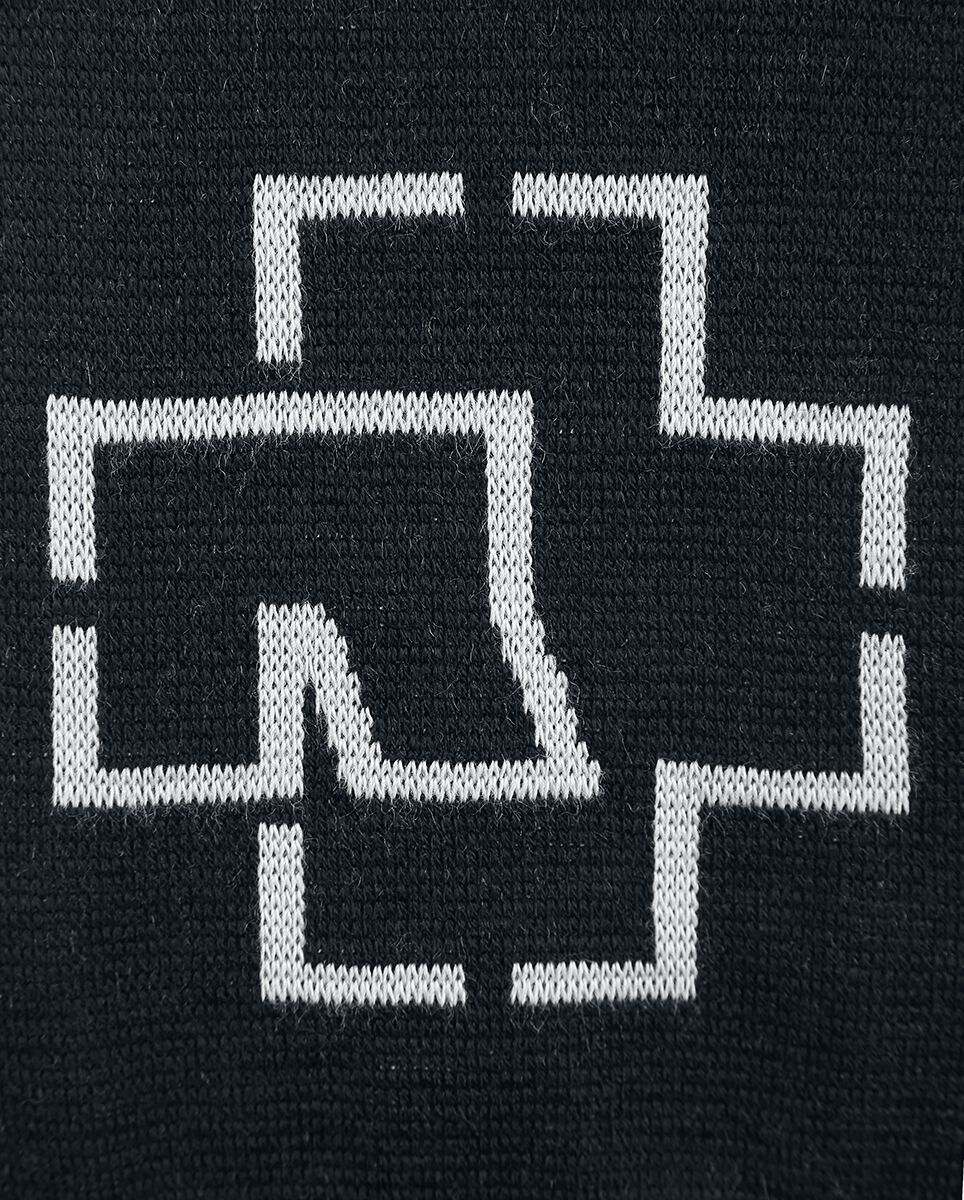 Écharpe Officielle Rammstein – Schal 100% Acrylique Laine, Noir & Blanc, Produit Groupe Authentique
