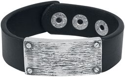 Plain Black, Black Premium by EMP, Imitation Leather Bracelet