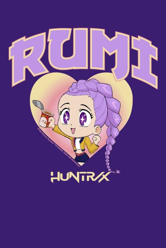 K Pop Demon Hunters Kpop Huntrix Rumi Collegic Shirt, Black