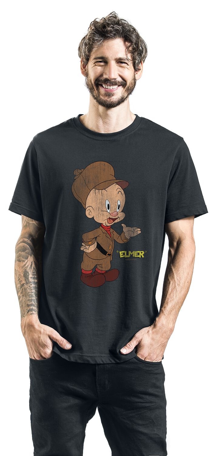 Elmer Fudd Looney Tunes T Shirt Emp Elmer fudd asks what he thinks is a police officer (actually bugs bunny) for directions. emp