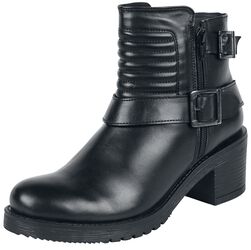 Black Boots with Buckles and Biker Stitching