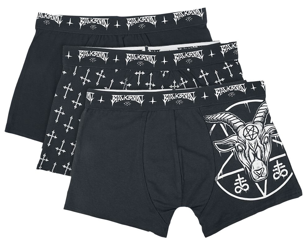 Three-Pack Boxer Shorts with Crosses and Pentagrams